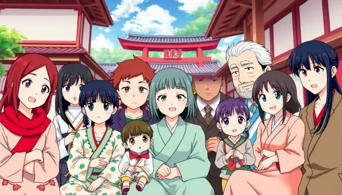 Several anime characters representing different parenting styles.