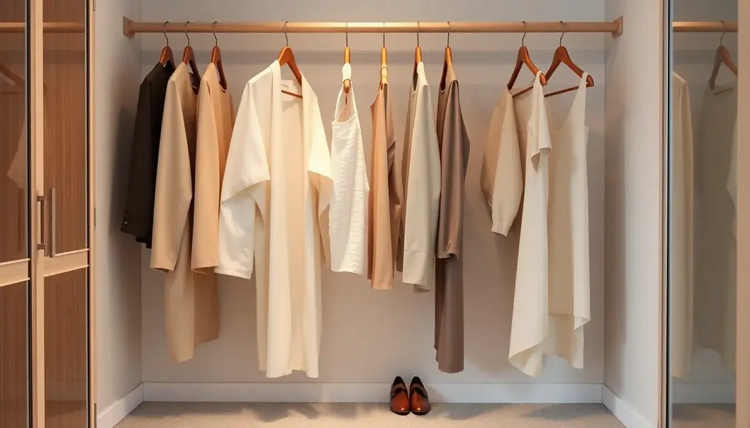 A minimalist wardrobe showcasing elegant simplicity.