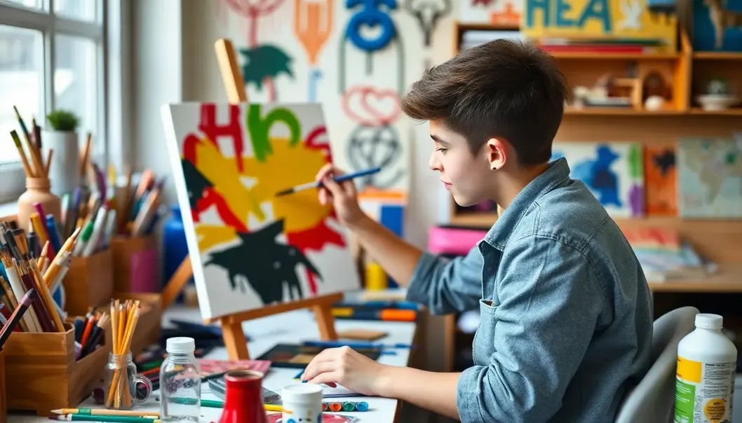 A teenager discovering art treasures in a thrift store.